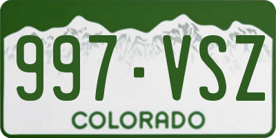 CO license plate 997VSZ