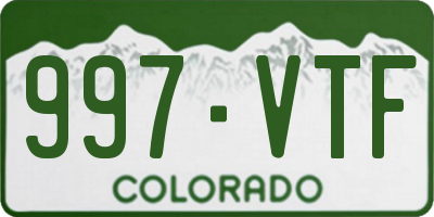 CO license plate 997VTF