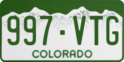 CO license plate 997VTG