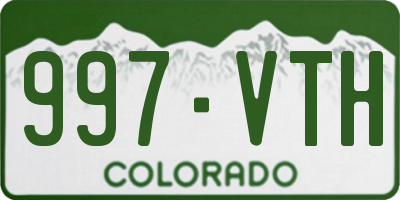 CO license plate 997VTH