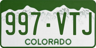 CO license plate 997VTJ