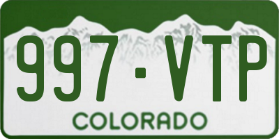 CO license plate 997VTP