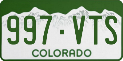 CO license plate 997VTS