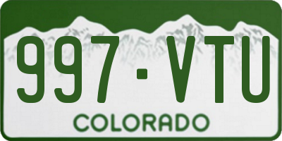 CO license plate 997VTU