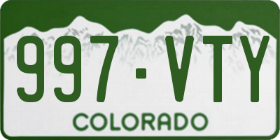 CO license plate 997VTY