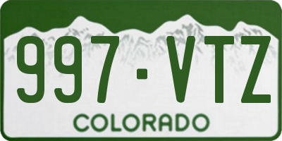CO license plate 997VTZ