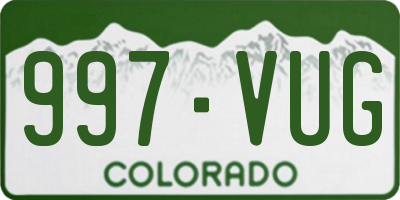CO license plate 997VUG