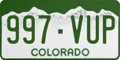 CO license plate 997VUP