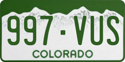 CO license plate 997VUS