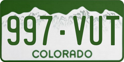 CO license plate 997VUT