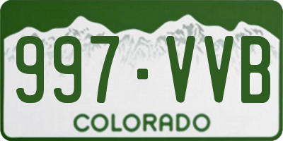 CO license plate 997VVB