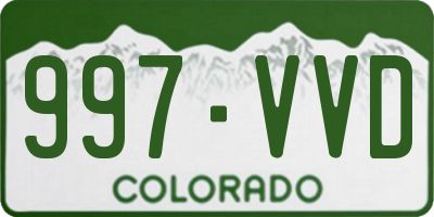 CO license plate 997VVD