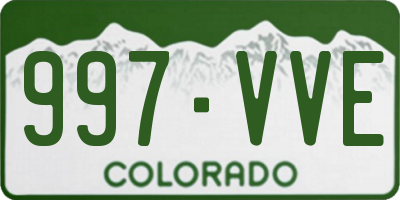 CO license plate 997VVE