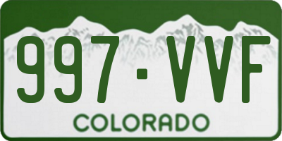 CO license plate 997VVF