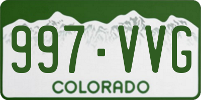 CO license plate 997VVG