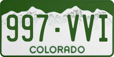 CO license plate 997VVI