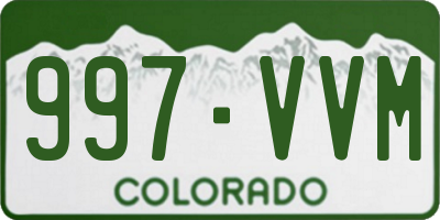 CO license plate 997VVM