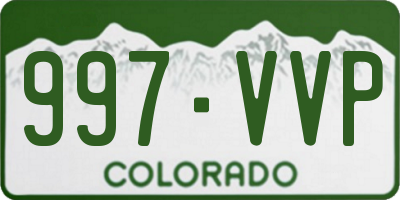 CO license plate 997VVP