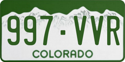 CO license plate 997VVR