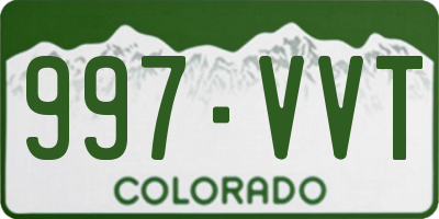 CO license plate 997VVT
