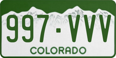 CO license plate 997VVV