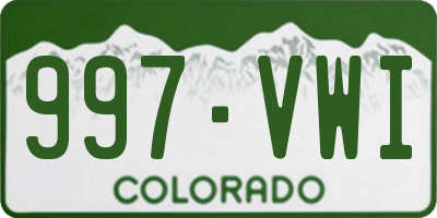 CO license plate 997VWI