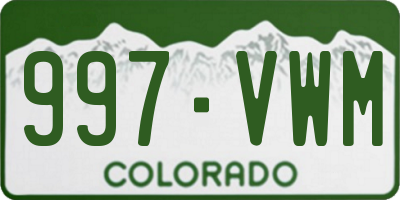 CO license plate 997VWM