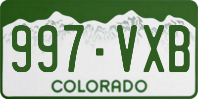 CO license plate 997VXB