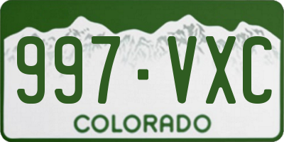 CO license plate 997VXC