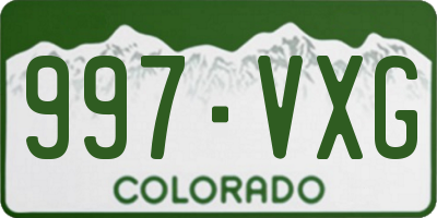 CO license plate 997VXG