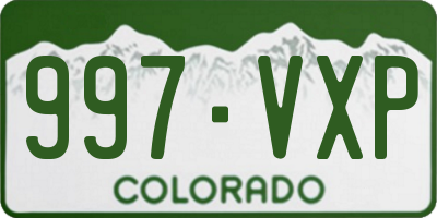 CO license plate 997VXP