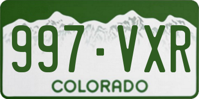 CO license plate 997VXR