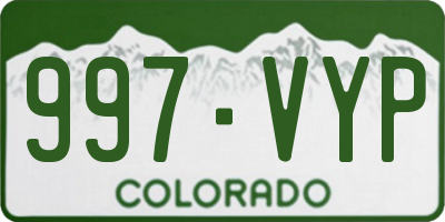 CO license plate 997VYP