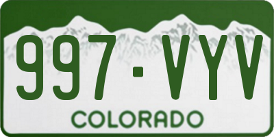 CO license plate 997VYV