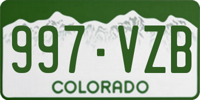 CO license plate 997VZB