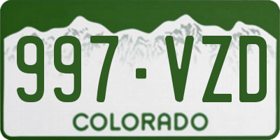 CO license plate 997VZD