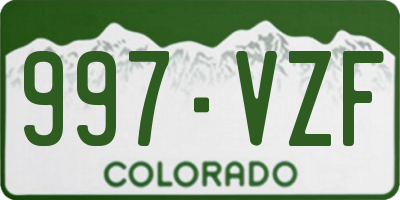 CO license plate 997VZF