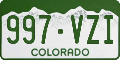 CO license plate 997VZI