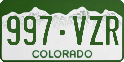 CO license plate 997VZR