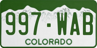 CO license plate 997WAB