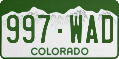 CO license plate 997WAD