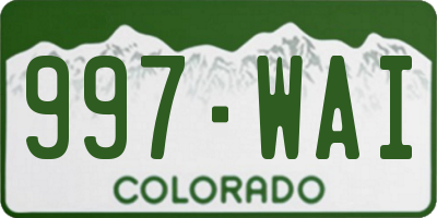 CO license plate 997WAI