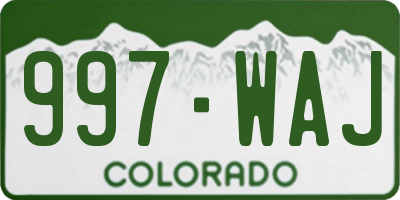 CO license plate 997WAJ