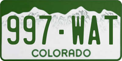 CO license plate 997WAT