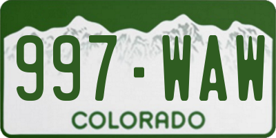 CO license plate 997WAW