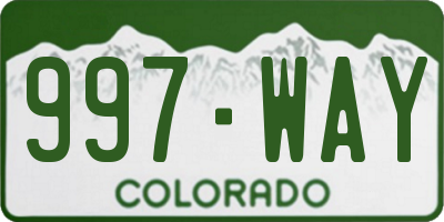 CO license plate 997WAY
