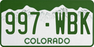 CO license plate 997WBK