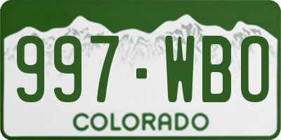 CO license plate 997WBO