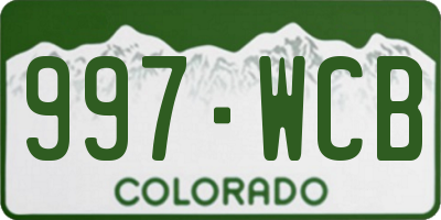 CO license plate 997WCB