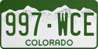 CO license plate 997WCE